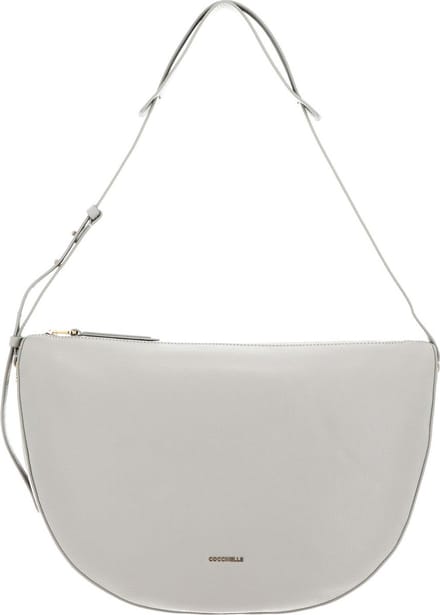 COCCINELLE Leren Schoudertas Lea Shoulderbag Gelso Lichtgrijs
