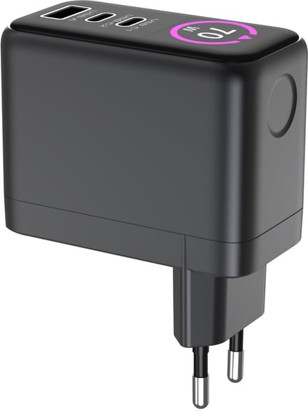 Rixus RXHC50 GaN Power Adapter With TFT Screen 70W Space Grey