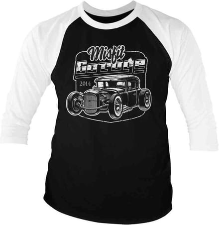 Misfit Garage Raglan top -S- Rod Zwart/Wit