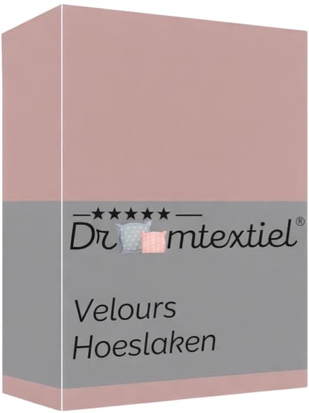 Droomtextiel Velours Hoeslaken Roze - 140x200 cm