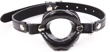Kiotos - Ring Gag met Open Kusmondje - Zwart