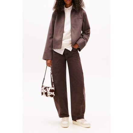 Tommy Hilfiger Zip Front Wool Jacket Black Walnut Taglia: S | Giacche Outlet | Donna | Nero