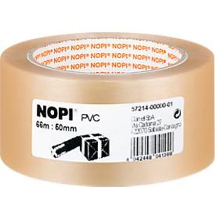 Pvc-verpakkingstape Nopi 57215, transparant, 50 mm, 6 rollen