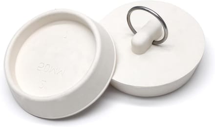 Rubberen Afvoerstop - Badstopper Wastafelstopper - Water Dicht Maken - Lekvrije Afdichting - 5.4 cm - Wit
