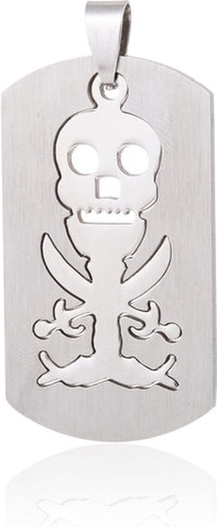 Ketting stainless steel met als een hanger een doodskop