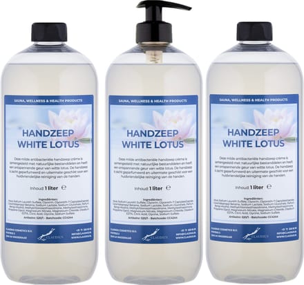 Handzeep White Lotus 1 liter - met gratis pomp - set van 3 stuks