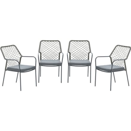 Garden Impressions Dido tuinstoelen set van 4 mosgroen rope