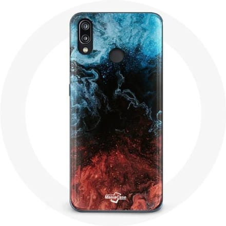Coque pour Huawei P20 Lite fond de texture abstraite rouge noir bleu