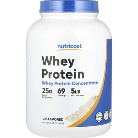 Nutricost, Wei-eiwitconcentraat, Ongezoet, 5 lbs (2,268 g)