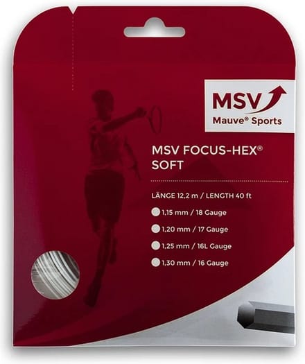 MSV Focu Hex Soft Tennissnaar 1.25mm - 12 meter – Wit