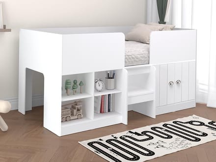 Vente-unique Halfhoogslaper hout wit 90 x 190 cm