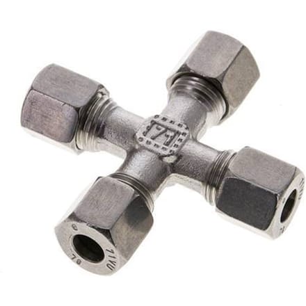 8L RVS Kruissok Snijring 315 Bar DIN 2353 - FL4X-C-S-08-L