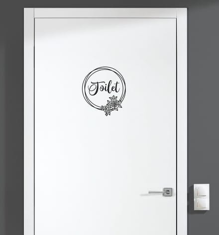 Deursticker - Toilet - Zwart 14x16