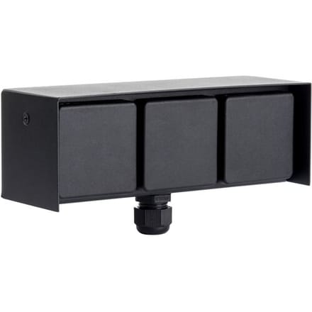 KS Verlichting - stopcontact - wand - waterdicht - 3 - buitenstopcontact - zwart
