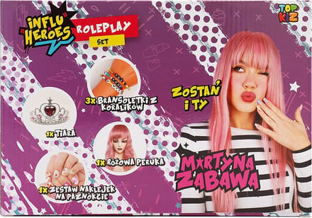 Influ Heroes - Martyna Fun verkleedde set | Pruik\ kroon\ stickers en armband