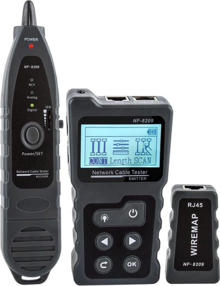 Dexters® Netwerk Kabel Tester | Kabelzoeker | Cat5 / Cat6 Zoeker | Spanning en Stroom | 600 m