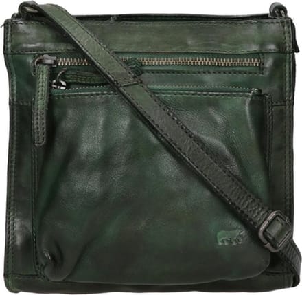 Bear Design Medium Crossbodytas / Schoudertas Dames - Leer - Davita - Groen