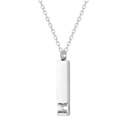 Graveerbare As Ketting met Steentje Zilver