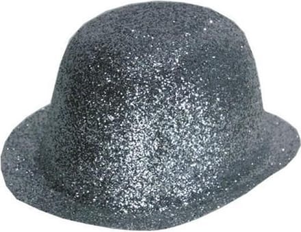 Bolhoed Plastic Glitter Zilver