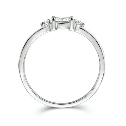 Gerhodineerd Zilver Ring Trilogie Met Zirkonia 1334786