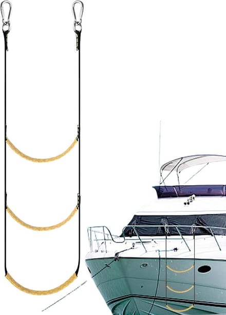 Touwladder - Instapladder - Watersport - Antislip ontwerp - 5.5cm breed - Zwart