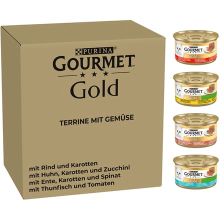 96x85g Terrine met Groente Gourmet Gold Kattenvoer