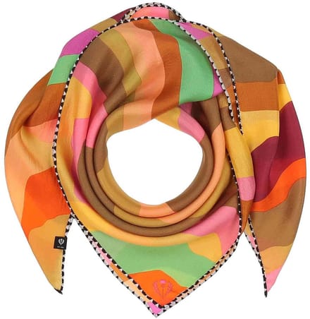 FRAAS sjaal Silk Crepe Scarf In Wave-Design Exotic Orange veelkleurig