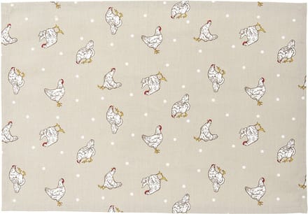 Clayre & Eef Placemats (set v 6) 48*33 cm Beige Katoen Kip Rechthoek Tafelmat