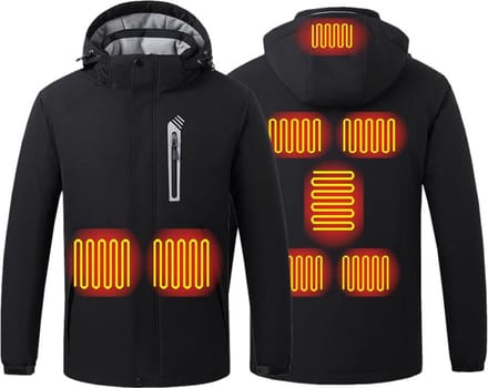 KIMO DIRECT Verwarmde Ski Jas - Heated Jacket - Elektrische Verwarming - Verwarmde Jas - Unisex - Zwart - Maat S