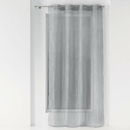 Glasgordijn 140 cm x 240 cm Silver Clouds Grey