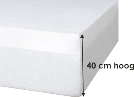 Boxspring molton hoeslaken - 100% katoen - extra hoog 40 cm - 140x210 cm - wit