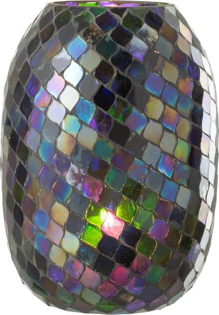 J-Line windlicht Mozaiek - glas - paars - extra large