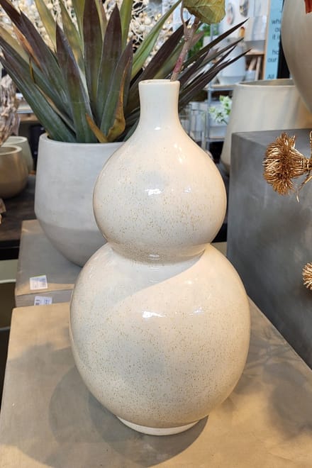Aardewerk - keramiek - vaas - bubbles - Ecru - Beige