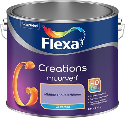 Flexa - Creations Muurverf Zijdemat - Midden Pinksterbloem - Mengverf - 2,5 L