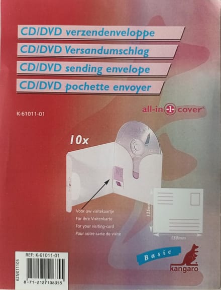 CD/DVD Verzendenveloppe - 10 Stuks - Kangaro - K-61011-01 - Versandumschlag - Sending Envelope - Pochette Envoyer