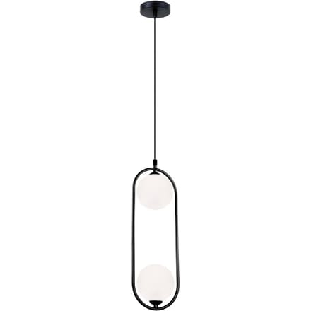 Viokef Hanglamp Fancy, 2-lamps, zwart