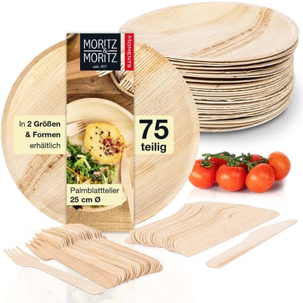 Moritz & Moritz 75-delig palmblad serviesgoed rond 25 cm
