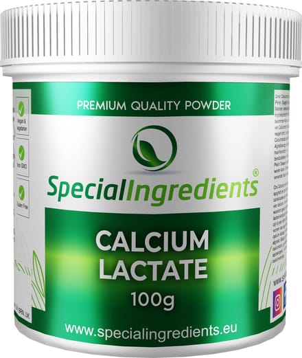 Calcium Lactaat - 100 g - Calcium Lactate - Sferificatie - Reverse Spherification - Popping Boba - Bubble Tea - Hersluitbare Pot - Recycled Plastic