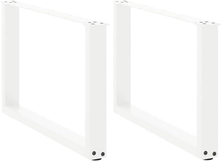Set van 2 Salontafelpoten U-Vormig Metaal Wit 70x42-43 cm - DIY Onderstel