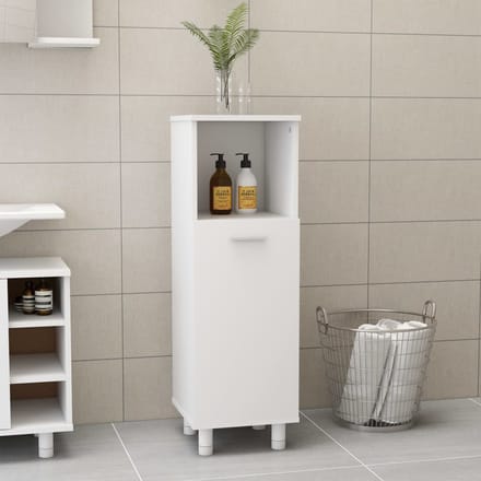 vidaXL - Badkamerkast - 30x30x95 - cm - bewerkt - hout - wit