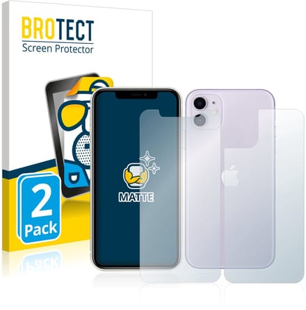 BROTECT - Screenprotector voor Apple iPhone 11 (Voor+Achter) - Folie Beschermfolie matte 2 Stuks