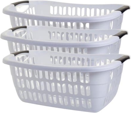 Wasmand Set - Opbergmandjes - Orde Scheppen - Europees Product - 3 stuks 55 cm - Wit