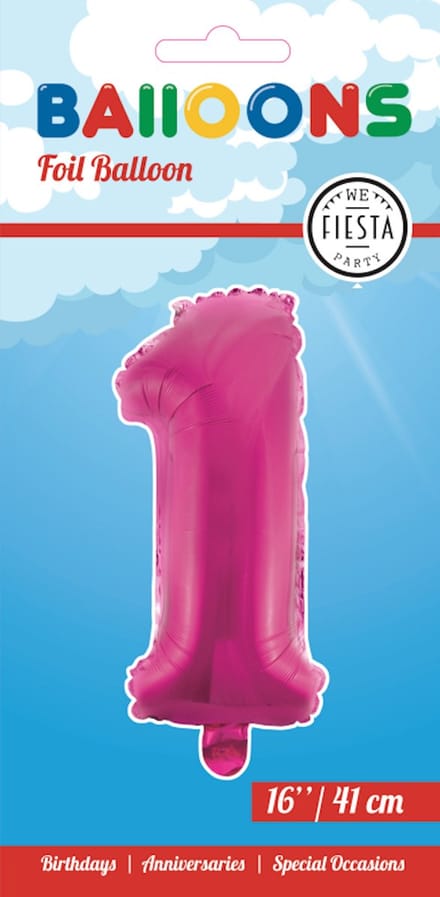 Folieballon 16" nmr. 1 - Roze