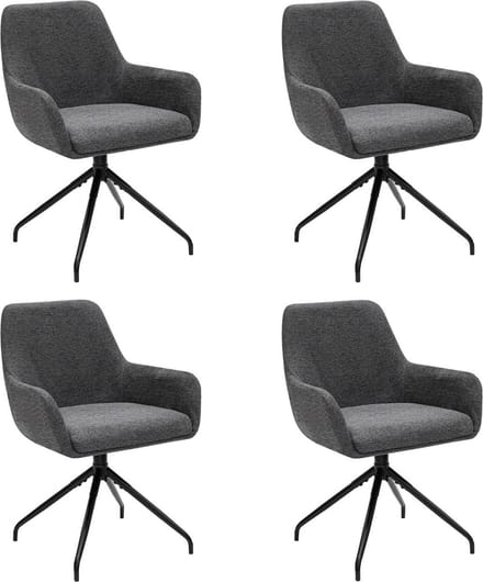 Set van 4 Kick draaistoel Miko - donkergrijs