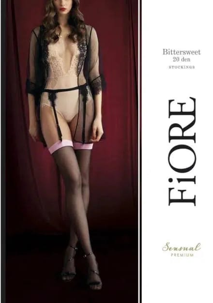 Fiore - Bittersweet - Kousen - 20 denier - Zwart/Roze S