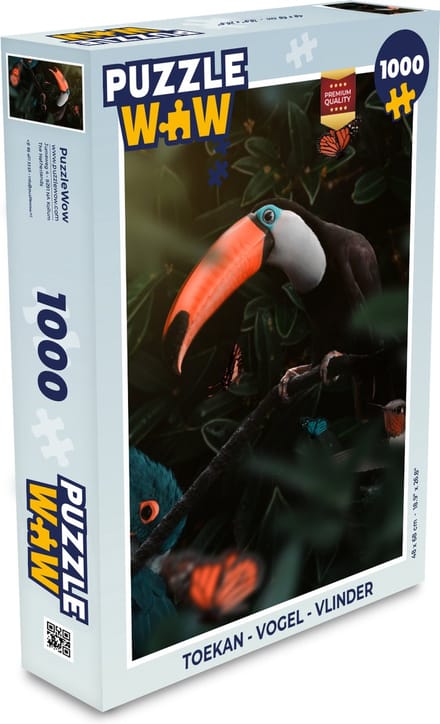 Puzzel Toekan - Vogel - Vlinder - Legpuzzel - Puzzel 1000 stukjes volwassenen