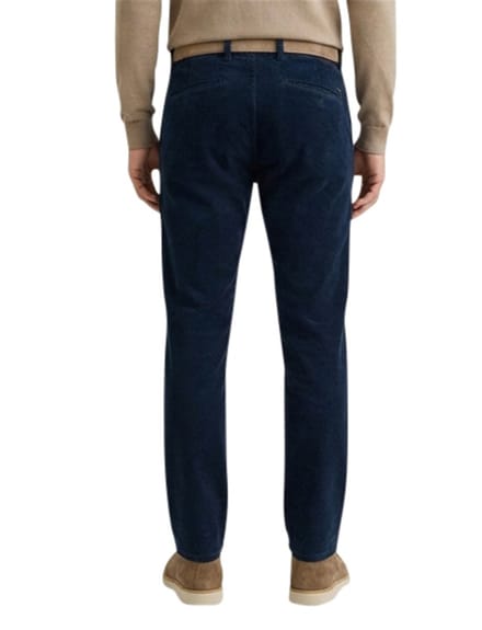 katoenen broek Brax effen donkerblauw normale fit