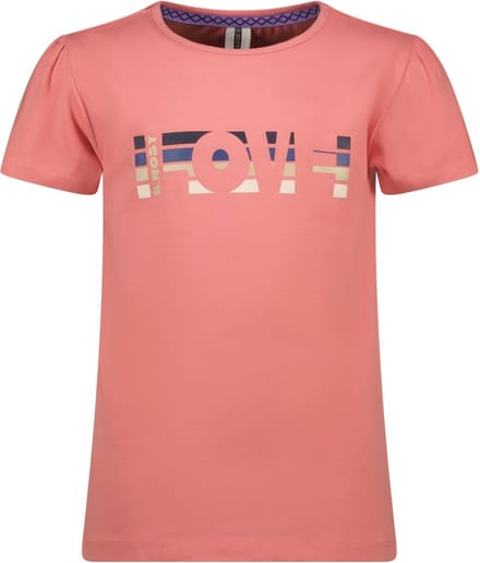 Meisjes t-shirt met print - Geranium roze