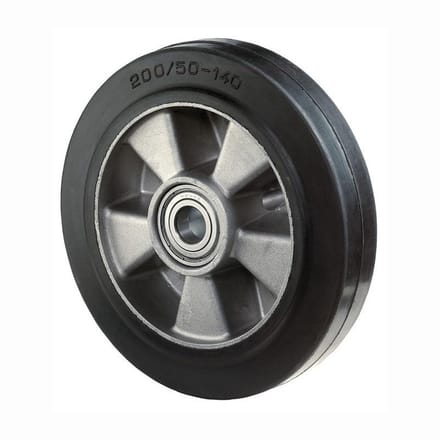 BS zwenkwielen elastisch massief rubber zwart kogellager Ø 200 mm...