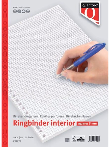 Interieur quantore a4 23r 70gram ruit 5mm 100vel | 5 stuks